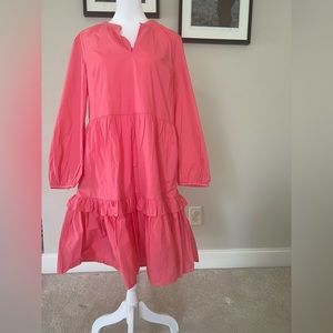 J Crew Factory tropic pink tiered dress